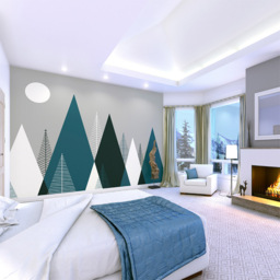 Origin Murals Graphic Mountains Multicolour Wall Mural - thumbnail 3