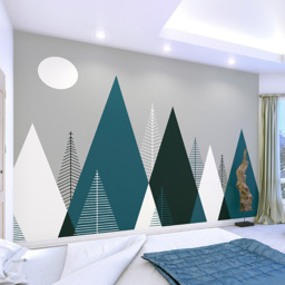 Origin Murals Graphic Mountains Multicolour Wall Mural - thumbnail 1