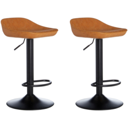 Premier Housewares Dalston Camel Bar Stool Set of 2 - thumbnail 2