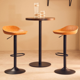 Premier Housewares Dalston Camel Bar Stool Set of 2 - thumbnail 3