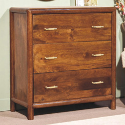 Artisan Furniture Regency Dark Brown 3 Drawer Solid Wood Chest of Drawers - thumbnail 1