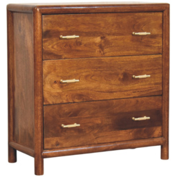 Artisan Furniture Regency Dark Brown 3 Drawer Solid Wood Chest of Drawers - thumbnail 4