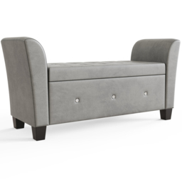 GFW Verona Grey Diamante Window Seat with Storage - thumbnail 2