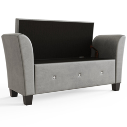 GFW Verona Grey Diamante Window Seat with Storage - thumbnail 4