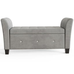 GFW Verona Grey Diamante Window Seat with Storage - thumbnail 3