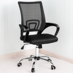 tectake Marius Black Padded Office Chair