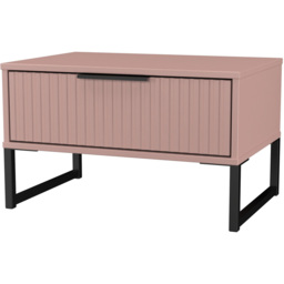 Crowndale Fluted Single Drawer Kobe Pink Wide Side Table Ready Assembled - thumbnail 4