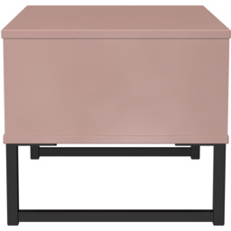 Crowndale Fluted Single Drawer Kobe Pink Wide Side Table Ready Assembled - thumbnail 3