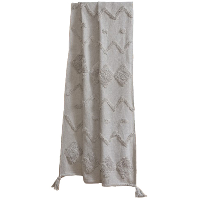 Rapport Home Juniper Silver Tufted Cotton Blanket Throw 70 x 90cm - image 1