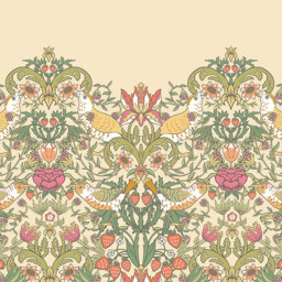 Origin Murals Birds Fruit and Foliage Gold Wall Mural - thumbnail 2