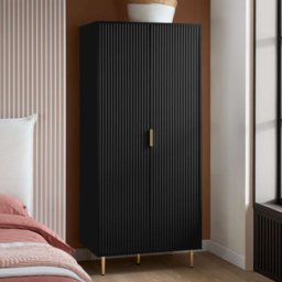 Birlea Zara 2 Door Fluted Black Wardrobe