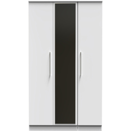 Crowndale Worcester White 3 Door Mirrored Wardrobe Ready Assembled - thumbnail 3