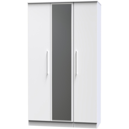 Crowndale Worcester White 3 Door Mirrored Wardrobe Ready Assembled - thumbnail 2