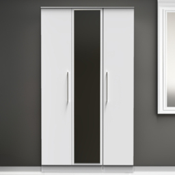 Crowndale Worcester White 3 Door Mirrored Wardrobe Ready Assembled - thumbnail 1