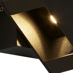 Lighting Collection IP54 Eclipse Block LED Outdoor Wall Light - thumbnail 4