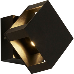 Lighting Collection IP54 Eclipse Block LED Outdoor Wall Light - thumbnail 3
