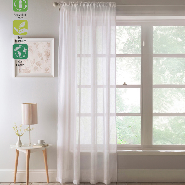 Eden Recycled Textured Voile - White / 183cm - image 1