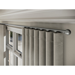 New Edge Blinds 105cm Silver Styleline Gliding Curtain Pole Set with Ball End - thumbnail 2