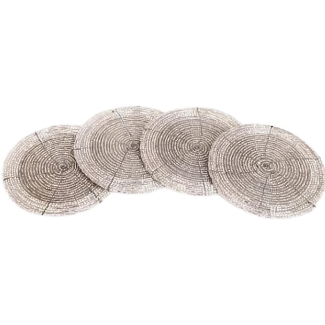 Marco Paul Silver Glass Beaded Decorative Christmas Coasters Set of 4 - image 1