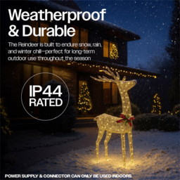 Xmas Haus 450 Warm White LED Gold Rattan Head Up Deer Christmas Decoration 4ft - thumbnail 4