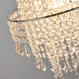 Sharna 3 Tier Silver Clear Jewelled Pendant Light - thumbnail 3