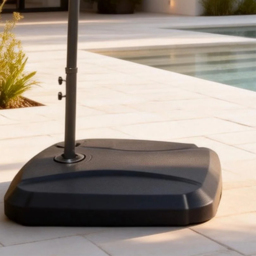 Direct Wicker Water and Sand Filled Black Garden Parasol Base 60kg - thumbnail 3