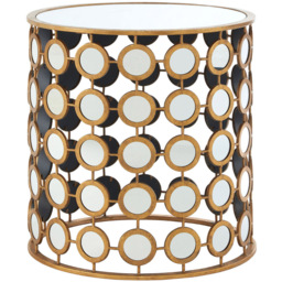 Premier Housewares Zariah Gold Finish Mirrored Side Table - thumbnail 2