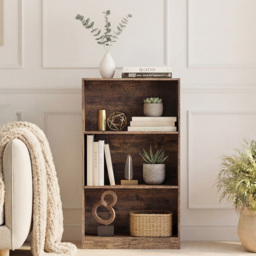 Vida Designs Cambridge Dark Wood 3 Shelf Medium Bookcase - thumbnail 3