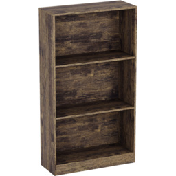 Vida Designs Cambridge Dark Wood 3 Shelf Medium Bookcase - thumbnail 2