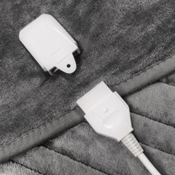 Pro Breeze Grey Fleece Electric Heated Throw - thumbnail 4