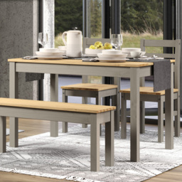 Core Products Corona 6 Seater Rectangular Dining Table Linea Grey
