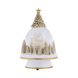Blushing Ballroom White and Gold Musical Winter Scene Snow Globe - thumbnail 3