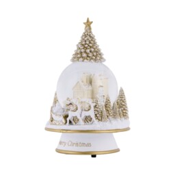 Blushing Ballroom White and Gold Musical Winter Scene Snow Globe - thumbnail 2