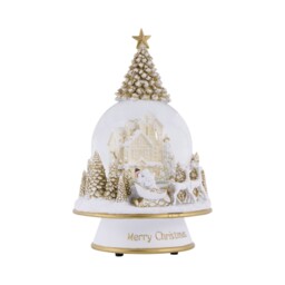 Blushing Ballroom White and Gold Musical Winter Scene Snow Globe - thumbnail 4