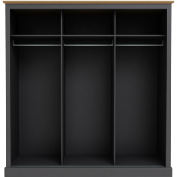 Devon 3 Door Charcoal Sliding Wardrobe - thumbnail 3