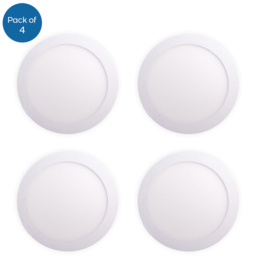 ENER-J 4 Pack 12W 3000K Recessed Round LED Mini Panel Light