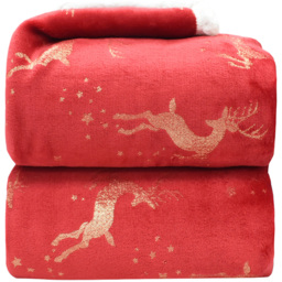 Velosso Dancing Stag Red Throw 125 x 150cm
