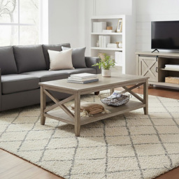 Premier Housewares Heritage Natural Wash Single Shelf Wooden Rectangular Coffee Table - thumbnail 4