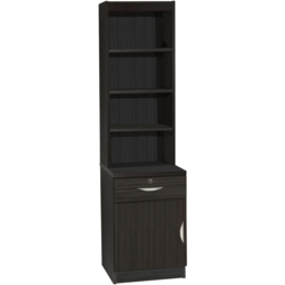 R White Cabinets Black Single Door Single Drawer 4 Shelf Cupboard with Hutch - thumbnail 2