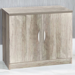 R White Cabinets 2 Door Grey Desk Height Cupboard