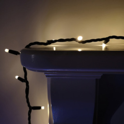 Premier Mains Powered 100 Warm White LED Static Black Cable String Light 8m
