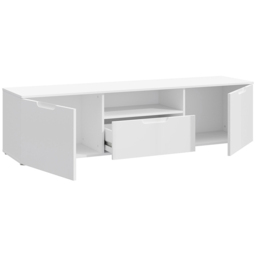 Florence Sienna Single Shelf Single Drawer 2 Door White High Gloss TV Unit - thumbnail 4