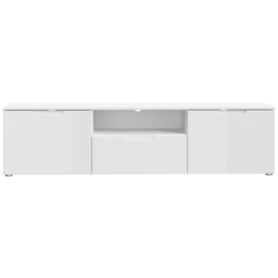 Florence Sienna Single Shelf Single Drawer 2 Door White High Gloss TV Unit - thumbnail 3