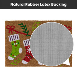 JVL 40 x 58cm Latex Backed Coir Stockings Entrance Doormat - thumbnail 4