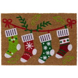 JVL 40 x 58cm Latex Backed Coir Stockings Entrance Doormat - thumbnail 1