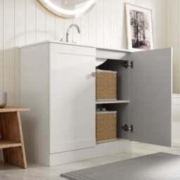 Bathstore Byron 2 Door White Shaker Floor Standing Basin Unit 815mm - thumbnail 2