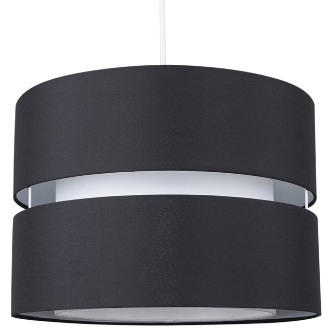 ValueLights Sophia Black and White 2-Tier Ceiling Light Shade Large - image 1