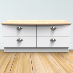 Crowndale Victoria White Ash and Oak 4 Drawer TV Unit