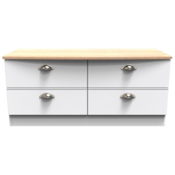 Crowndale Victoria White Ash and Oak 4 Drawer TV Unit - thumbnail 2