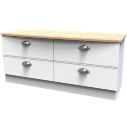 Crowndale Victoria White Ash and Oak 4 Drawer TV Unit - thumbnail 4